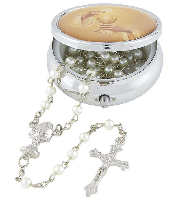 First Holy Communion Rosary - in Pyx box