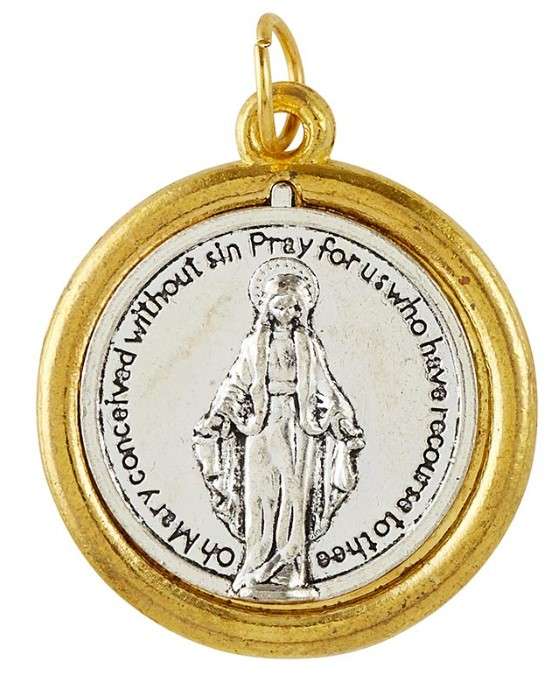 2 tone Miraculous Medal - 22mm