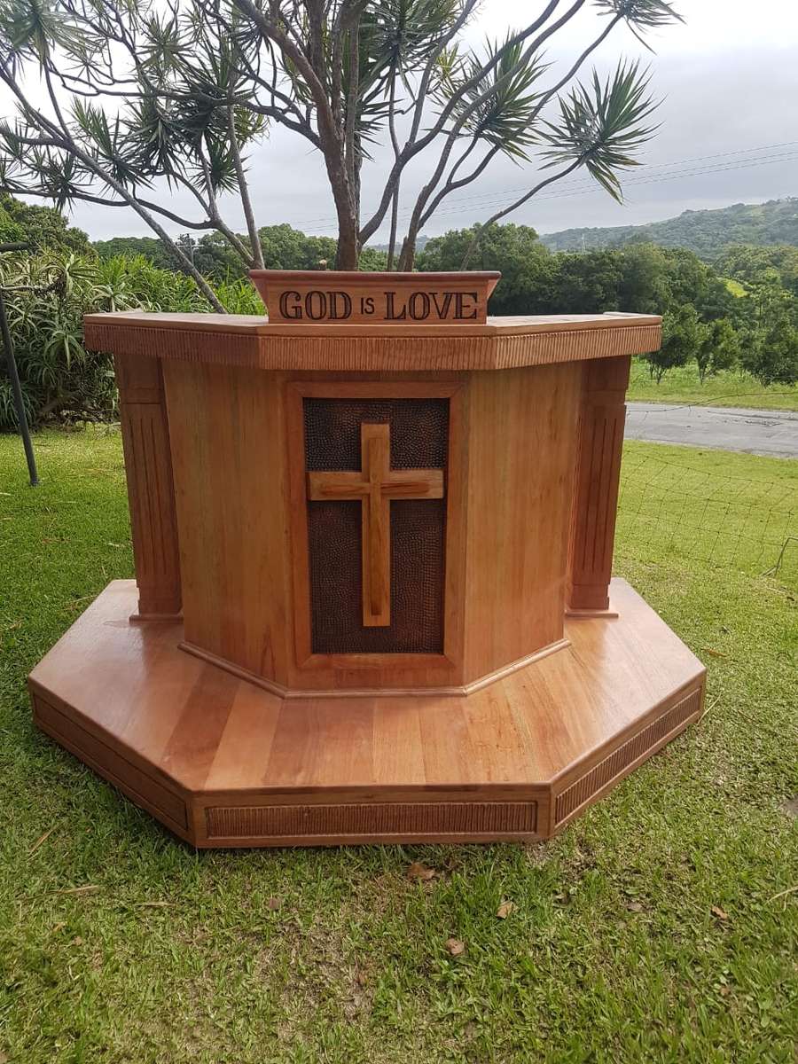 2 meter Wooden Church Podium
