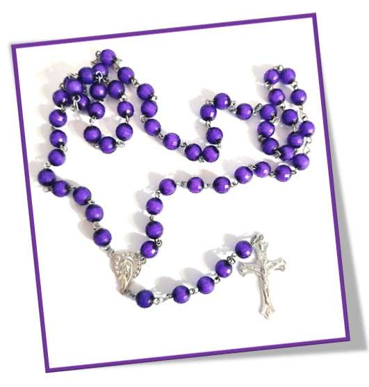 Dark Purple Window 8mm Rosary