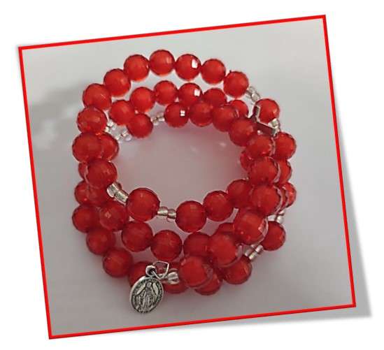 Brilliant Red Window Bracelet Rosary