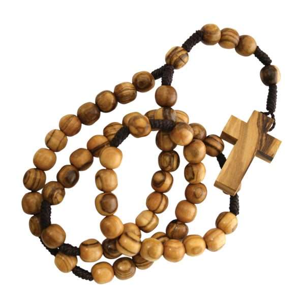 Olive Wood Rope Necklace Rosary with clasp