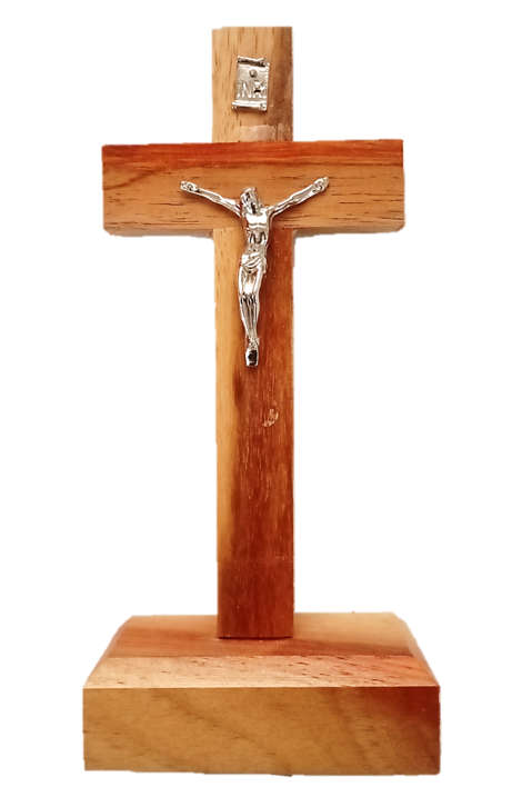 19.5cm Solid Kiaat Standing Crucifix