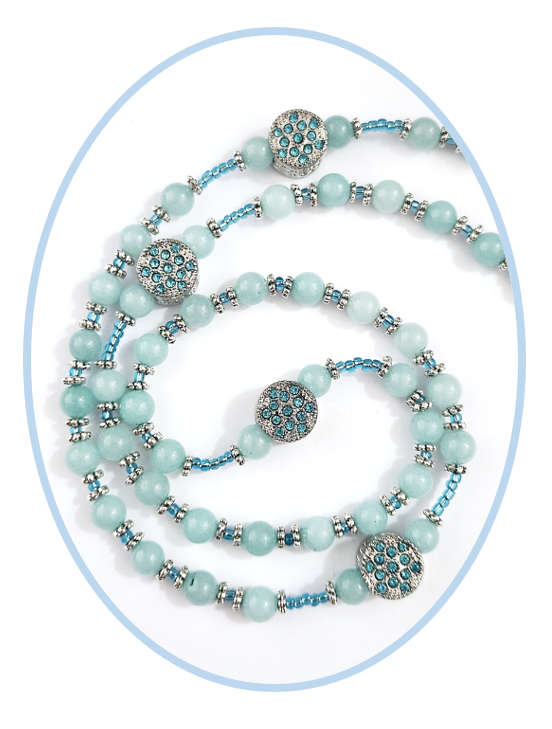 Aquamarine Semi-Precious Stone Rosary -March Birthstone