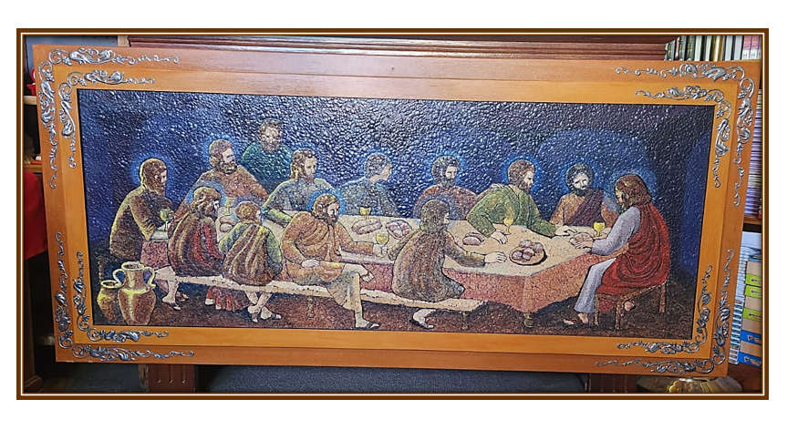 145cm Framed Last Supper  - Egg Shell Mozaic - ORIGINAL SINGLE EDITION