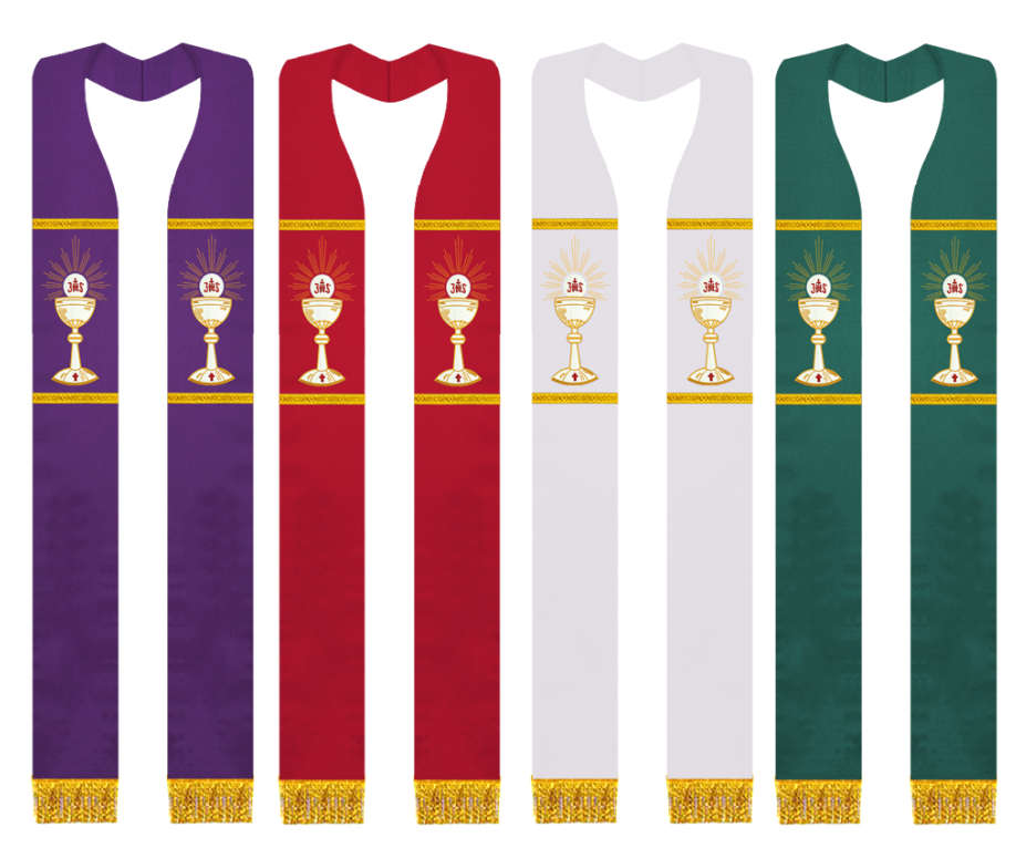 Stole Chalice & Eucharist Embroidery - PURPLE
