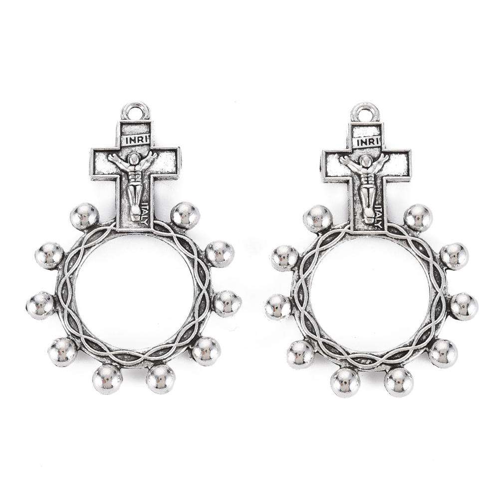 Rosary Ring with Crucifix - ring of Thorns