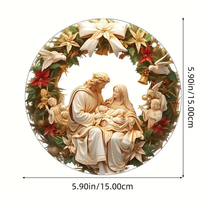 Nativity Hanging Ornament  - Acrylic 9.5cm diameter