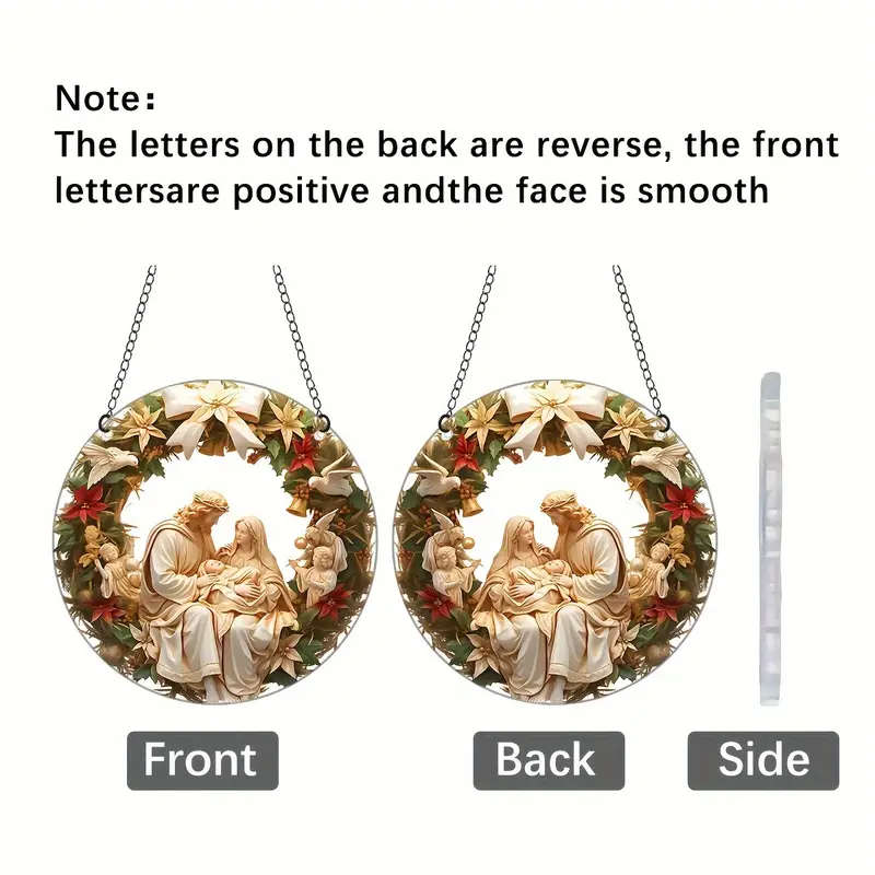 Nativity Hanging Ornament  - Acrylic 9.5cm diameter