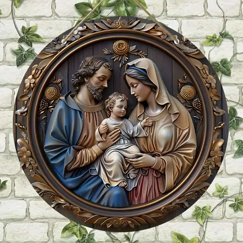 Holy Family Hanging Wall Plaque - 2D
