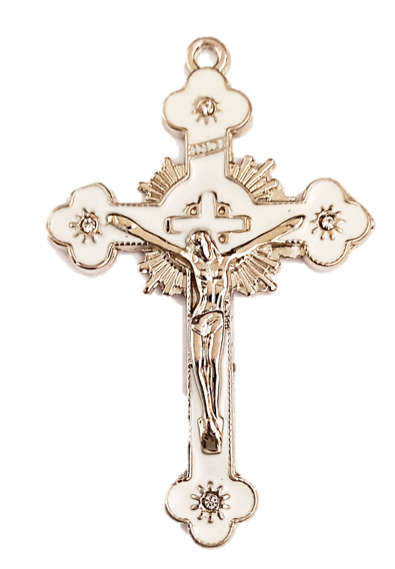 Diamante' Enamel Inlay Crucifix - 5cm / Various Colours