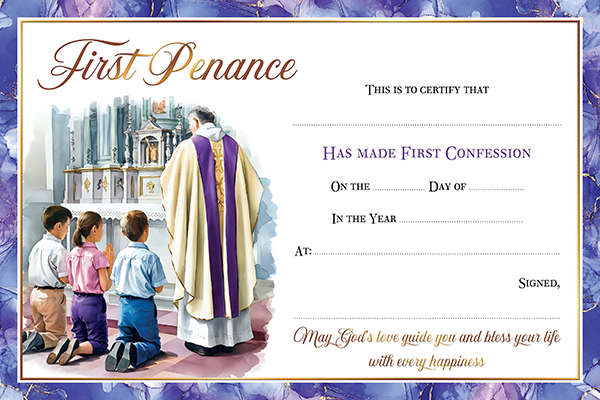 First Penance Certificate