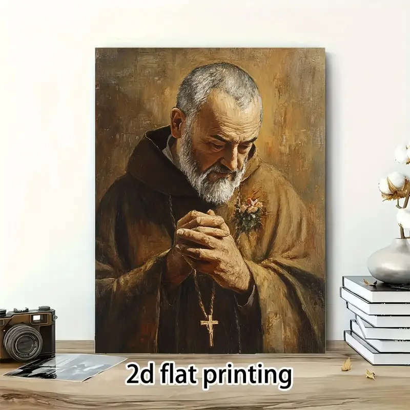 St Pio Canvas Block Mounted - 38cm x 18cm