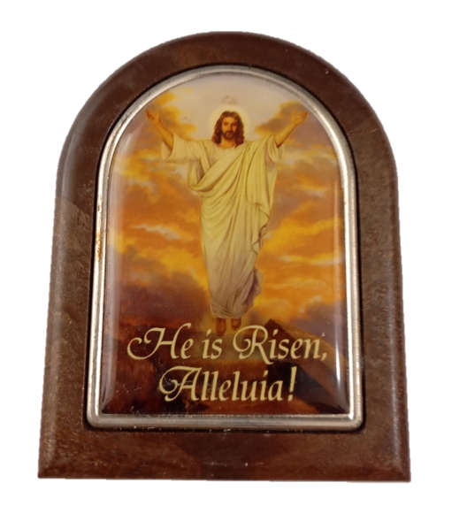 7.5cm standing Desk Plaque - He is Risen, Alleluia!