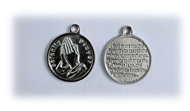 18mm Serenity Medal - Prayer at the back