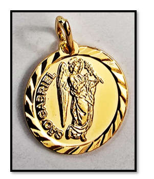 18kt gold filled Pendant -16mm diameter - Archangel Gabriel