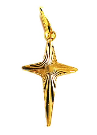 18kt gold filled Star Cross -22mm Length