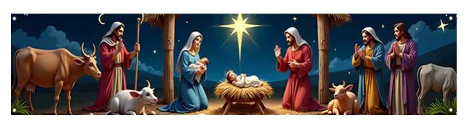 2meter Banner of the Nativity in Colour