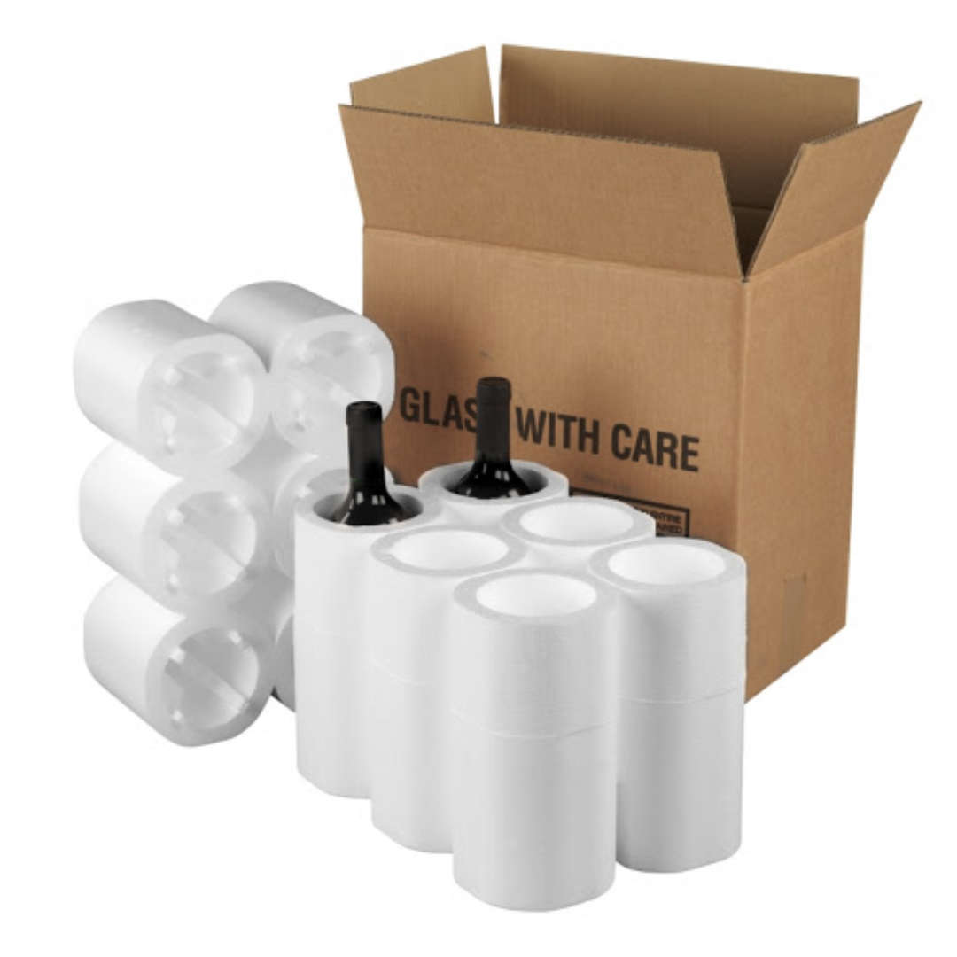 Wine Polystyrene Packaging Protector - For courier purposes - 6 Pack