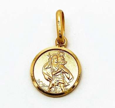 9ct Yellow Gold 14mm St Christopher Gold Pendant