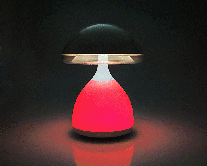 Rechargeable 7 Color Dimming Table LED Mushroom Lamp Touch Switch