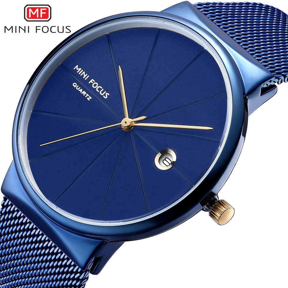 Blue MINI FOCUS Business Man Quartz Watch