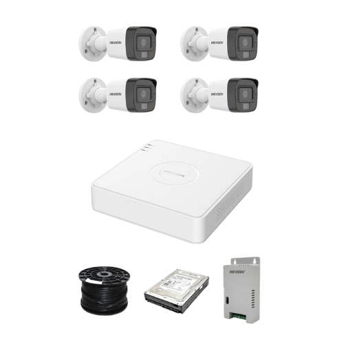 Hikvision Smart Hybrid Light 4 Channel System with 2MP **AUDIO** Cameras