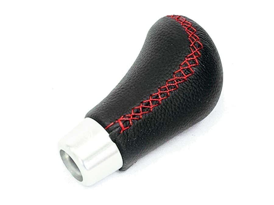NX Black Leather with Red Stitch Gearknob