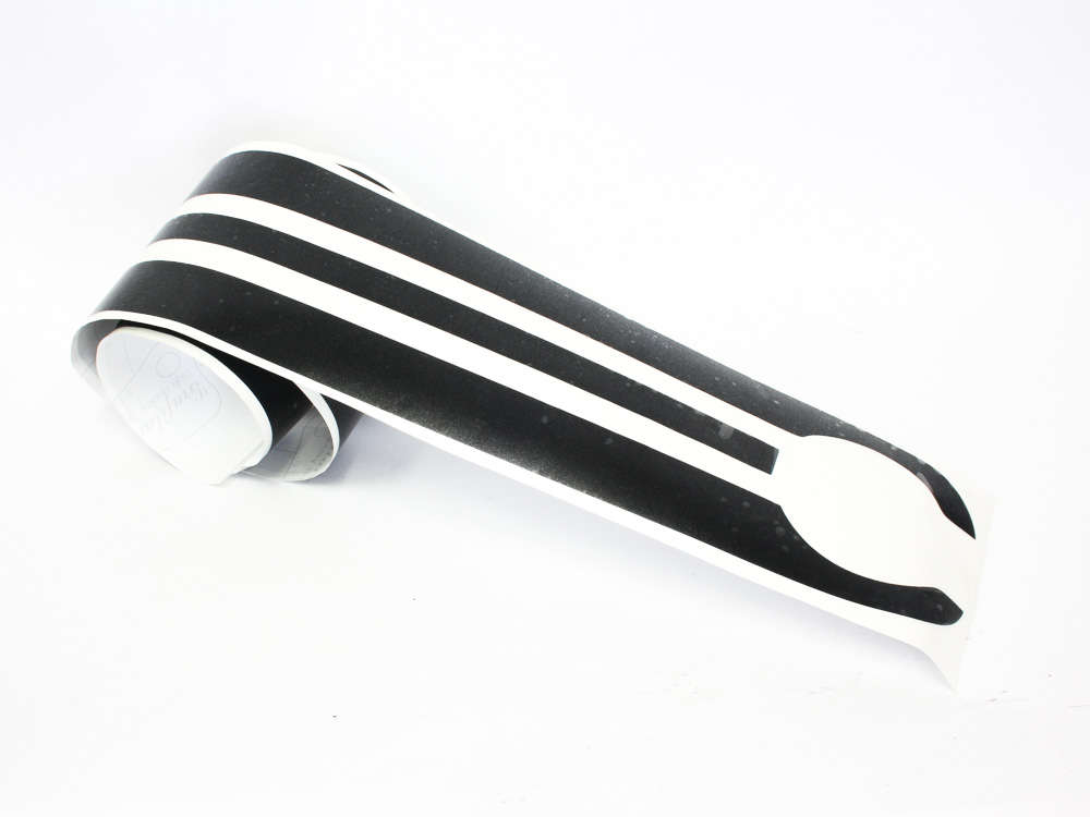 Black Vinyl Bonnet Stripe Sticker Kit (13x130cm)