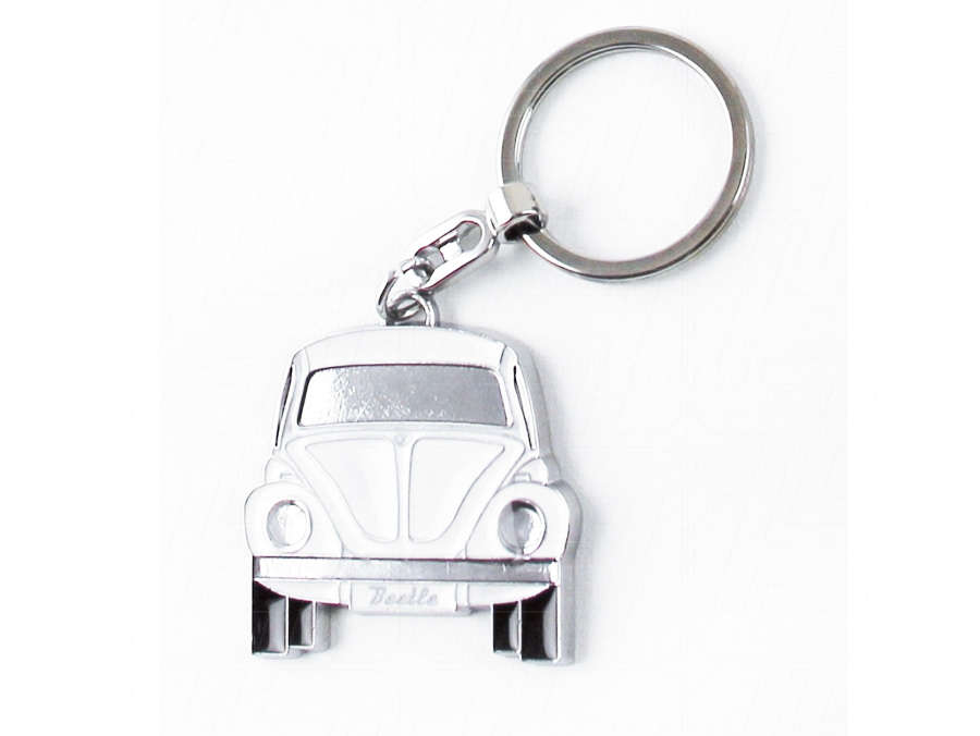 VW Classic BeetleChrome and White  Keyring