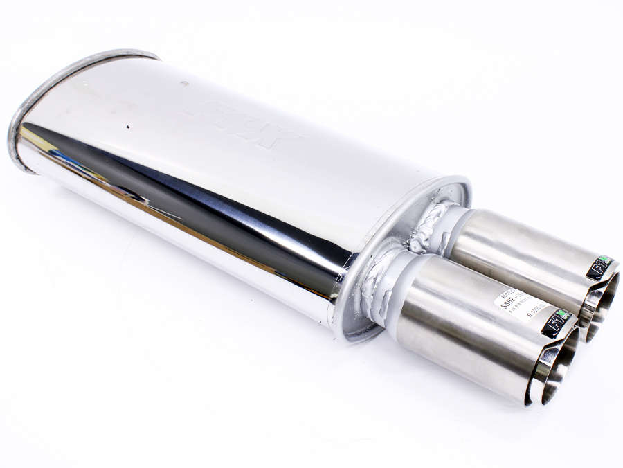 F1x Montoya 76mm Twin Pipe Stainless Steel Backbox