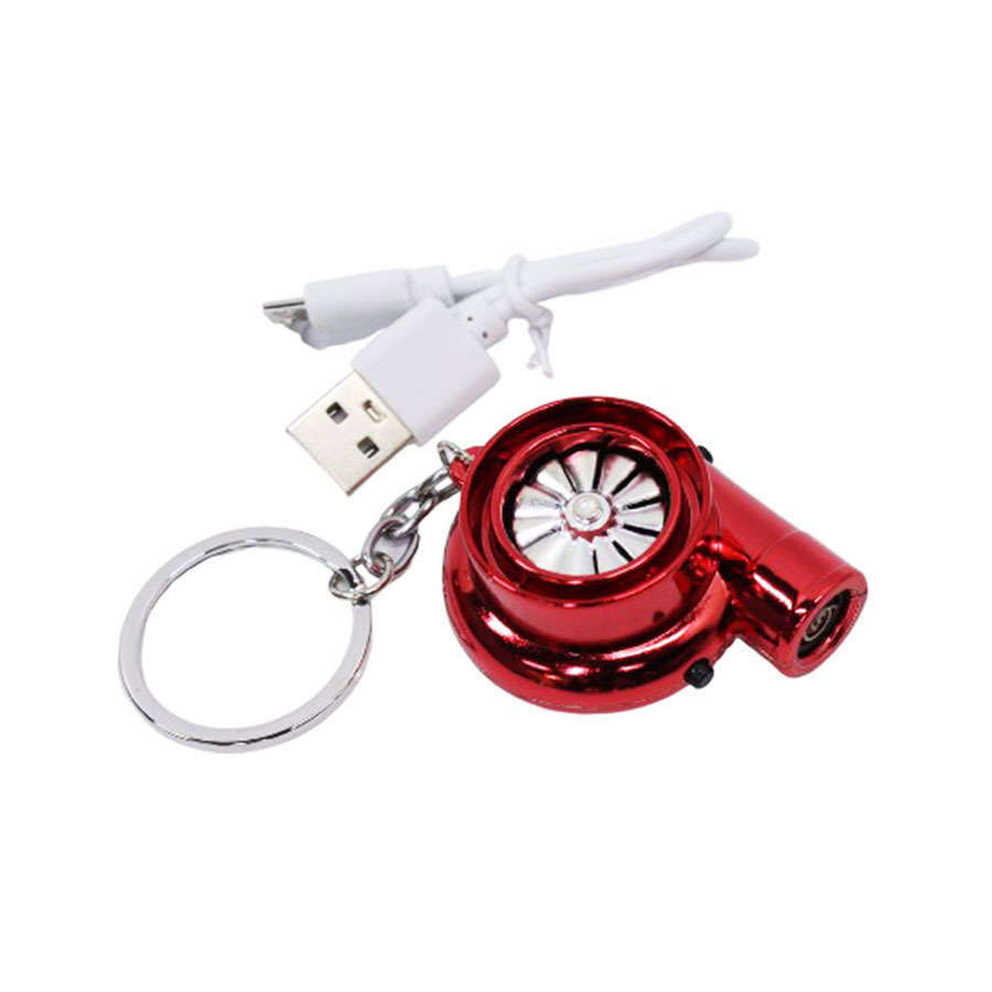 Turbocharger Cigarette Lighter Keyring with Turbo Sound - (Red)