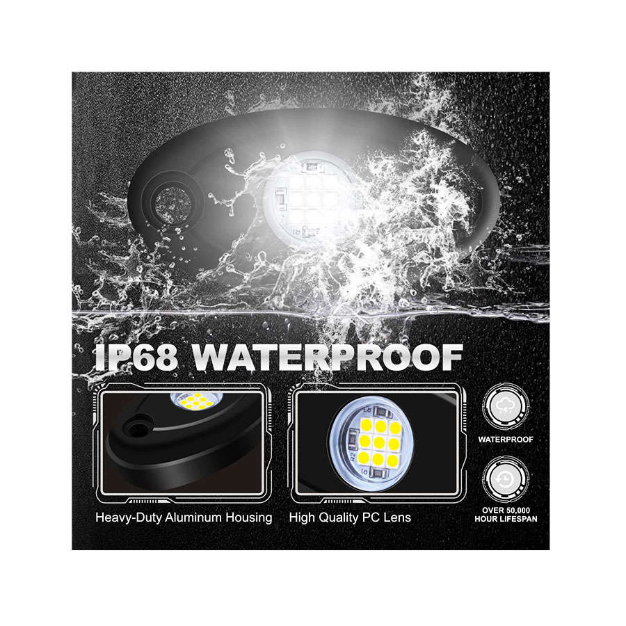 Universal Aluminium 9-LED Rocklights (Blue)