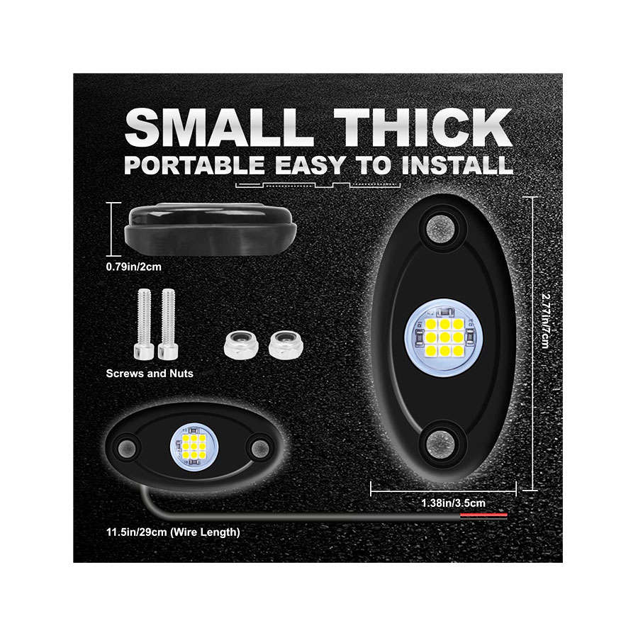 Universal Aluminium 9-LED Rocklights (Blue)