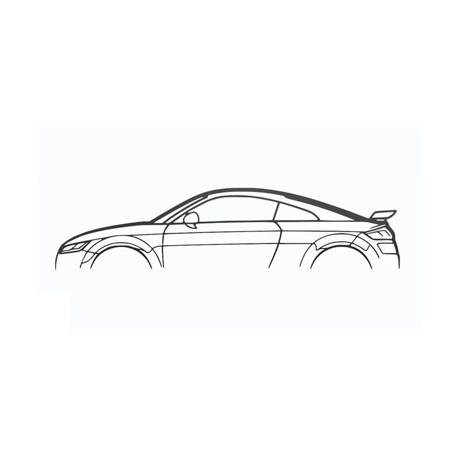 Steel Silhouette Wall Art - Audi TT RS Mk3 600X215X2MM