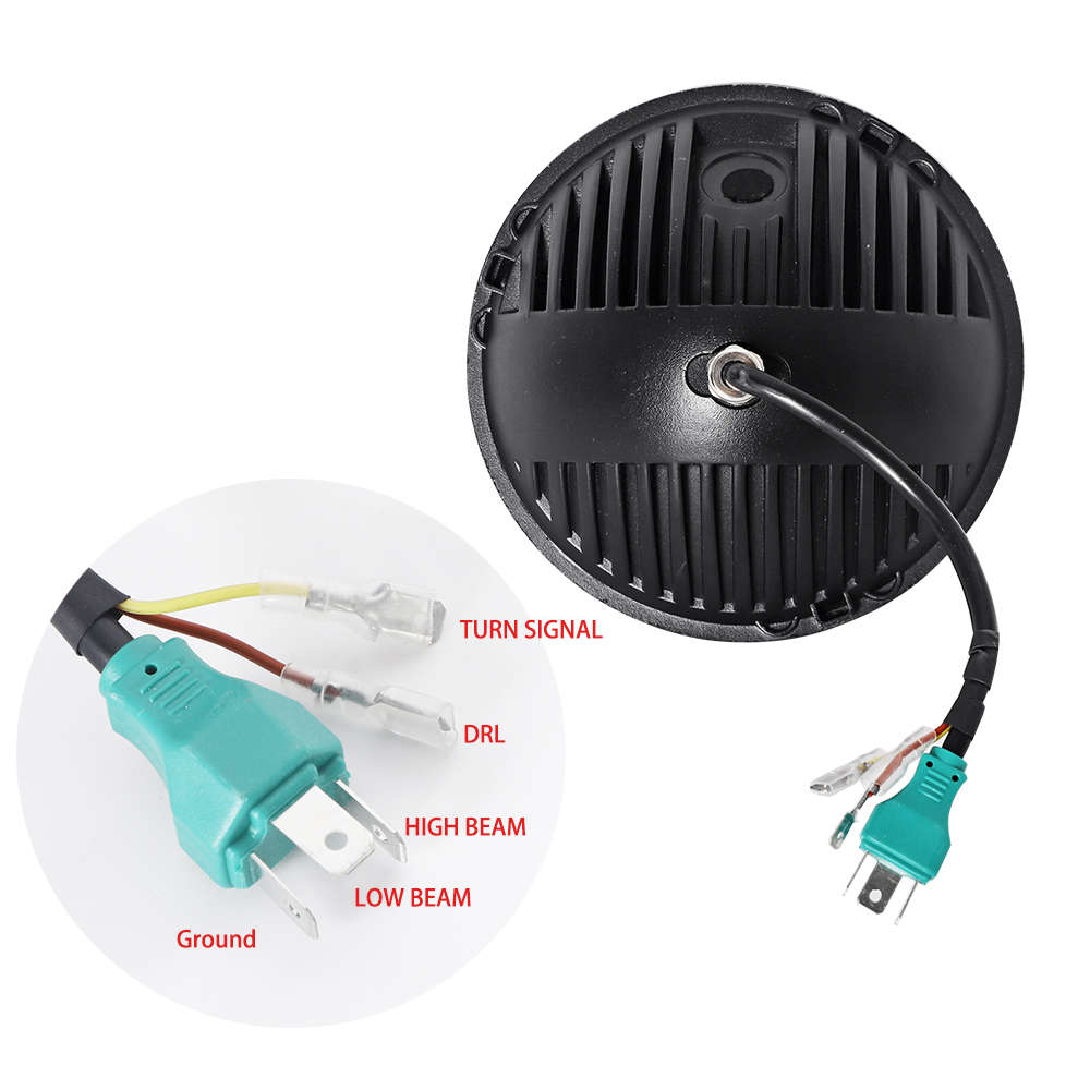 LED360 7" High/Low Beam Universal Headlight with DRL &amp; Indicator (pair)