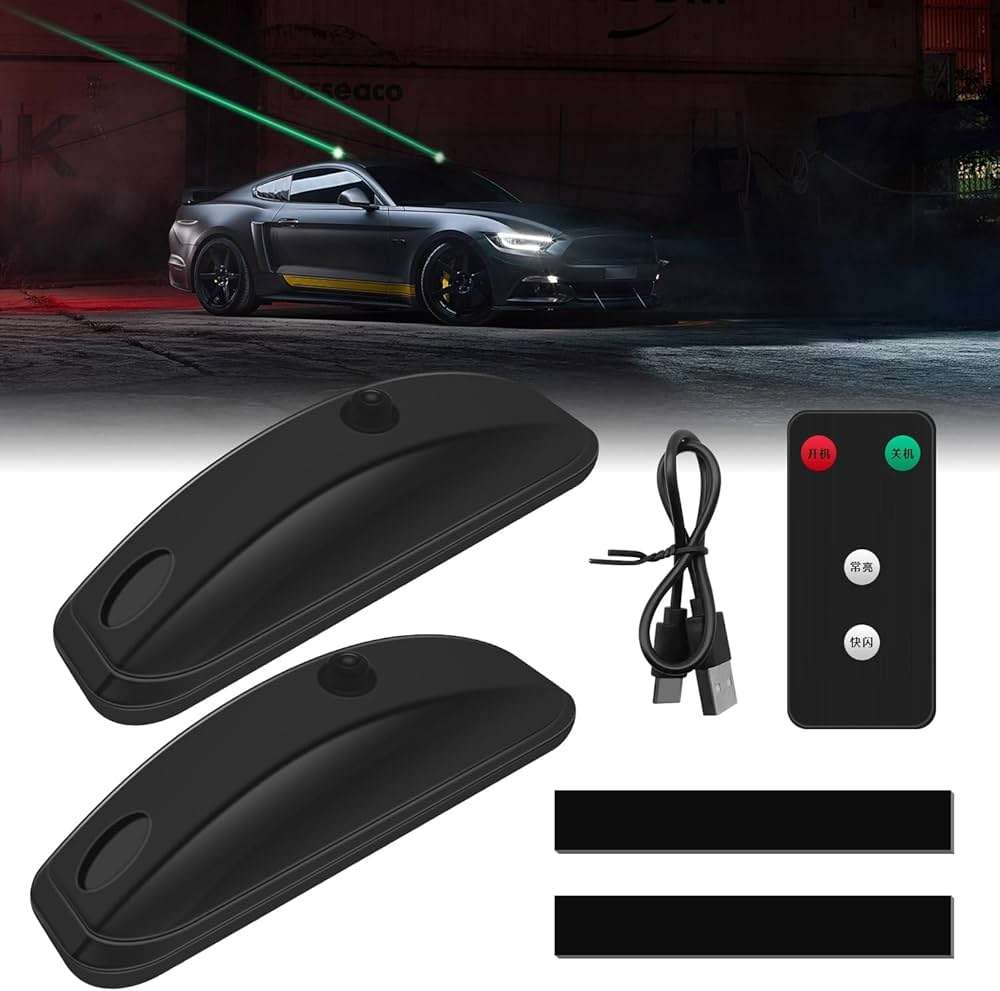 Car Remote Pilot Light Warning Light Dual Flash Light (Gloss Black)
