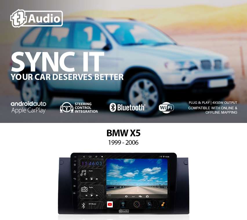 TT Audio 9" replacement radio for BMW 5 series E39/X5/E53 1995-2003 (4G ULTRA)