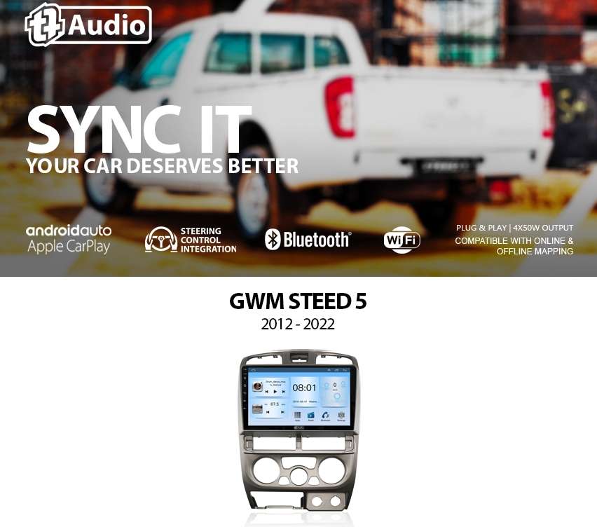 TT Audio 9" replacement radio FOR GWM STEED 5 (ECO)