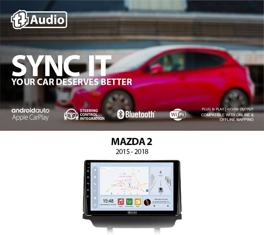 TT Audio Replacement Radio for MAZDA 2/CX-3 2015-2018 (CLASS D)