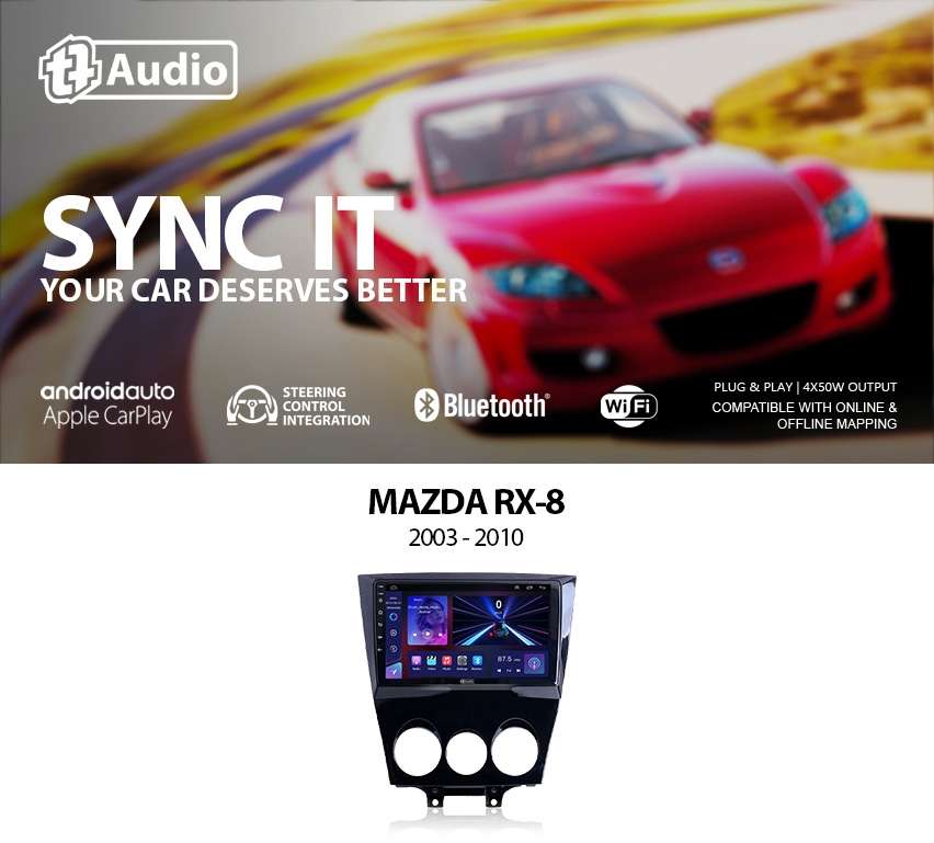 TT Audio 9" replacement radio for Mazda RX8 2003-2010 (MID SPEC)