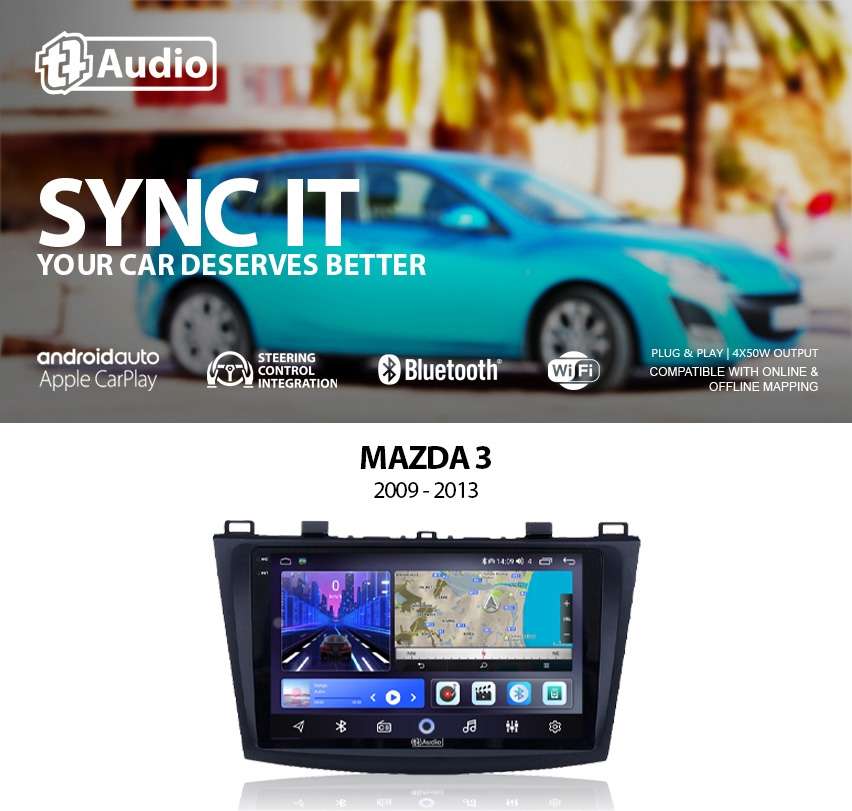 TT Audio 9" replacement radio for Mazda 3 2009-2012 (2K SCREEN)