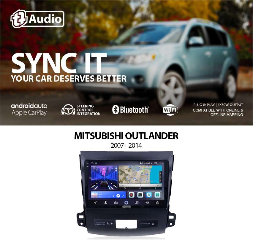 TT Audio 9" replacement radio for MITSUBISHI Outlander 2007- 2014  (2K SCREEN)