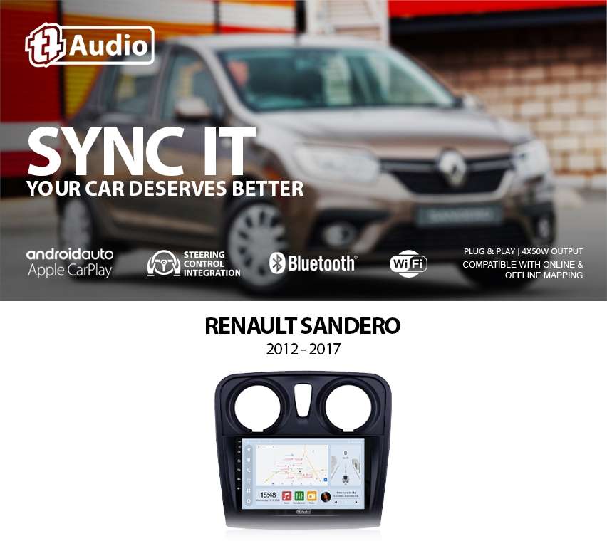 TT Audio 9" replacement radio for RENAULT Sandero 2012-2017 (CLASS D)