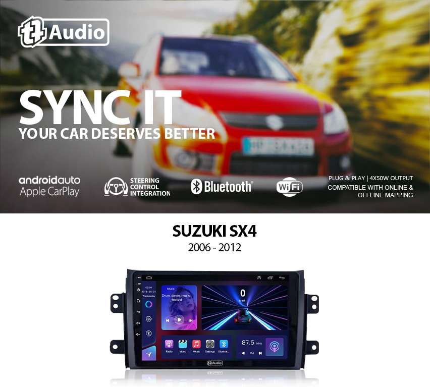 TT Audio 9" replacement radio for SUZUKI SX4 2006-2012 (MID SPEC)
