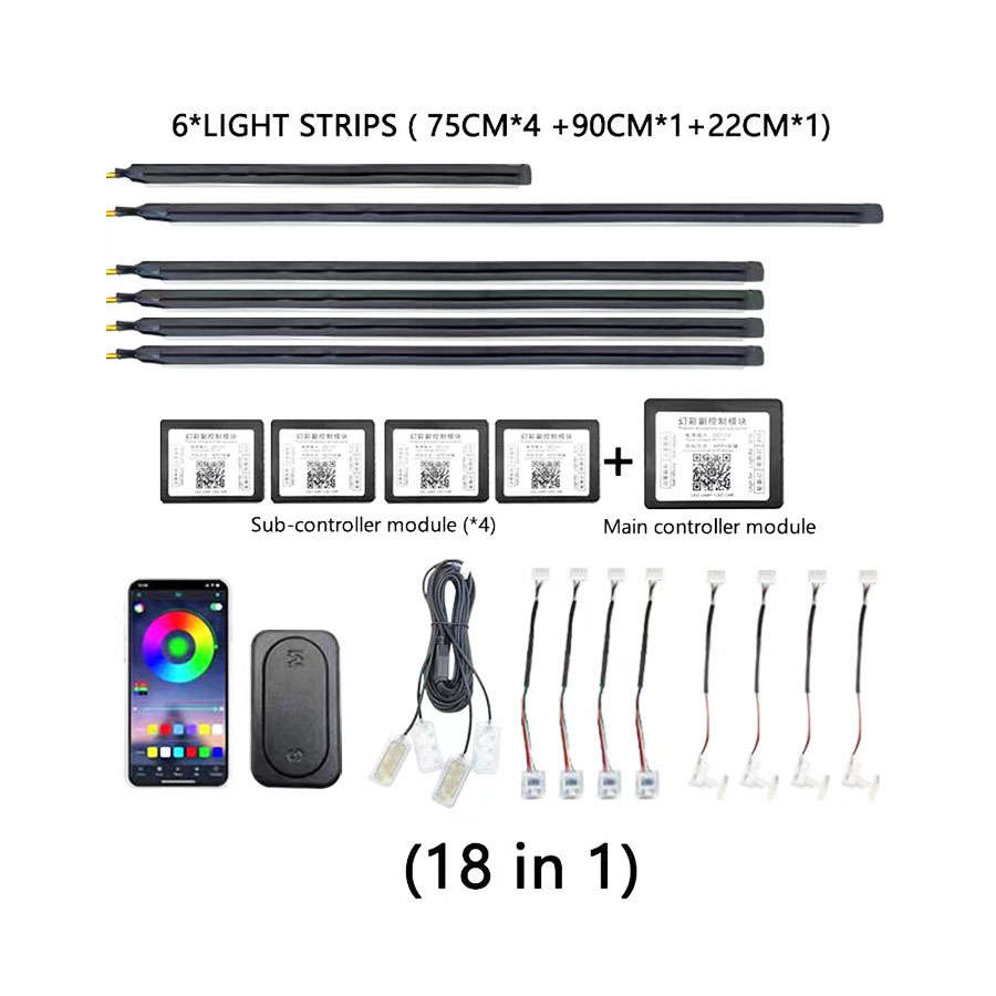 Interior RGB Atmospheric LED Stripe Kit including Under-Dash Lamps