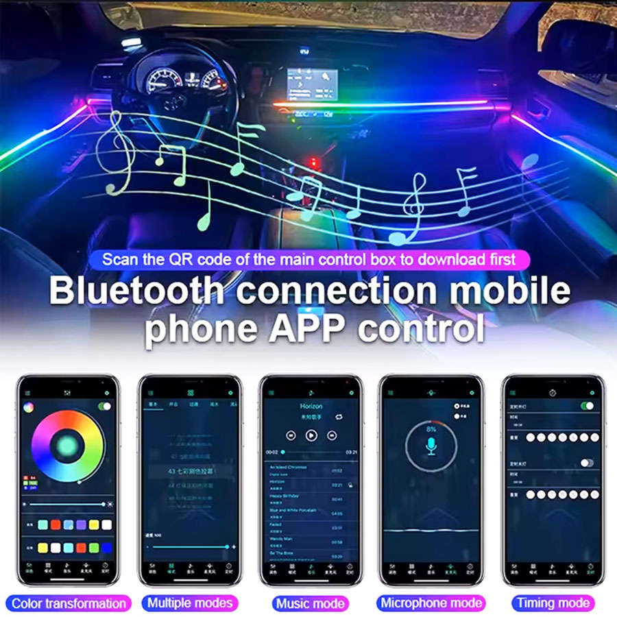 Interior RGB Atmospheric LED Stripe Kit including Under-Dash Lamps