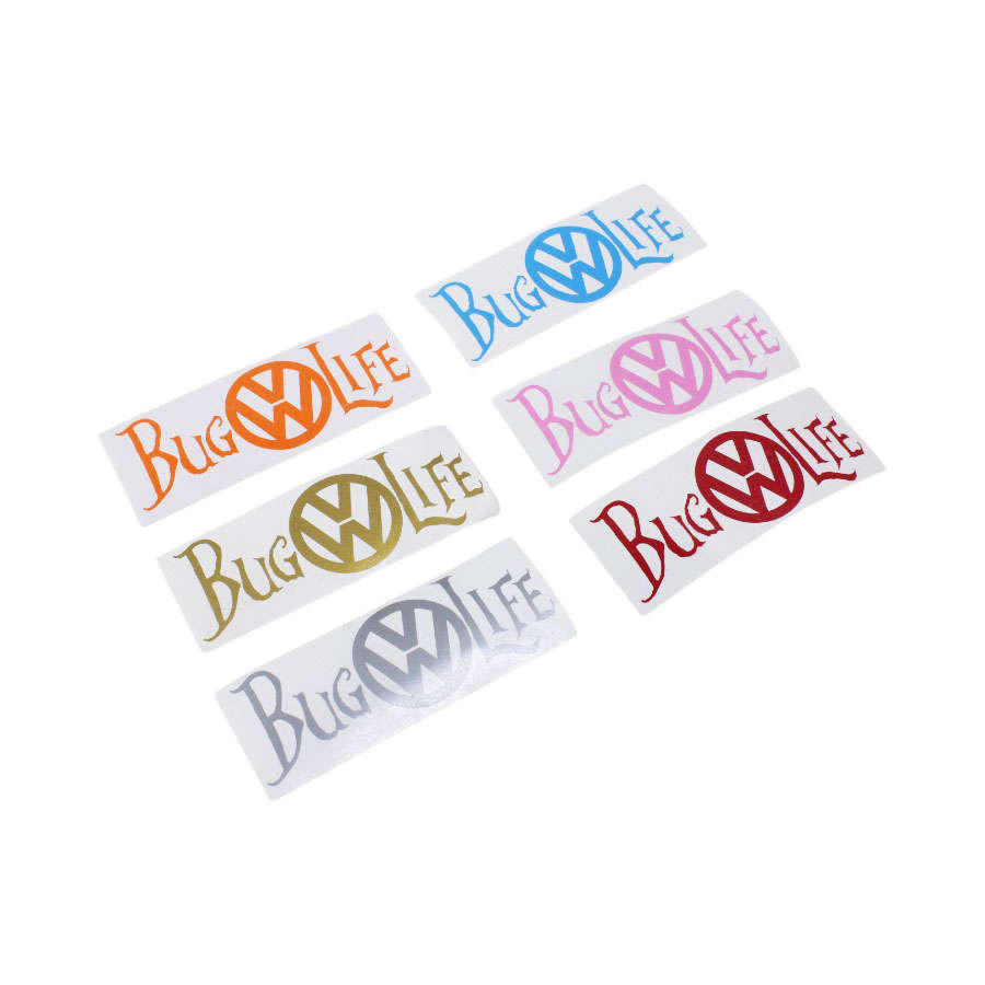 VW Bug Life Vinyl Sticker 13x4cm (Silver)