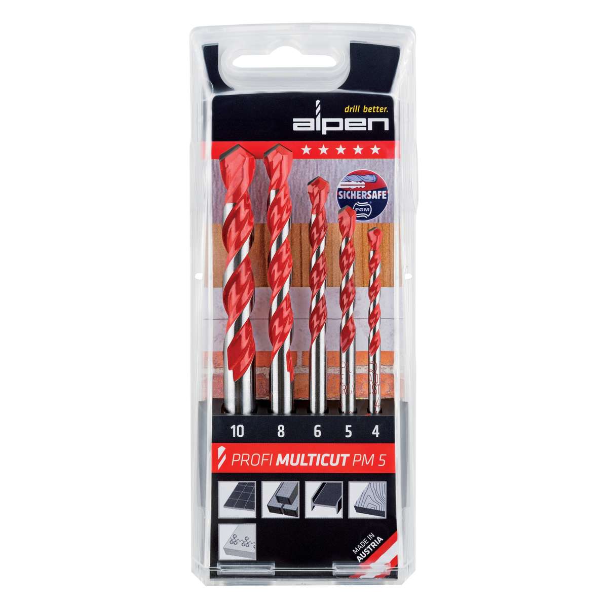 Alpen - Multicut Drill Bit Set - Set of 5 - Alpen - Multicut Drill Bit Set - Set of 5