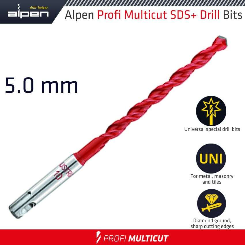 Alpen - Profi Multicut SDS Drill Bit 5 x 110mm - Alpen - Profi Multicut SDS Drill Bit 5 x 110mm
